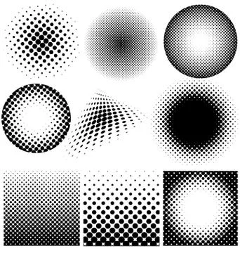 Halftone collection vector on white background Illustrazione stock