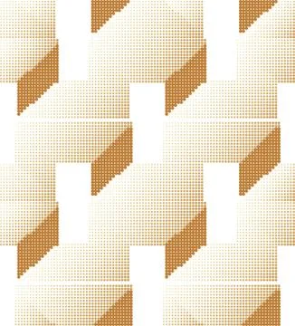 Halftone colorful seamless retro pattern 3D geometry polygon cross square kal Stock Illustration