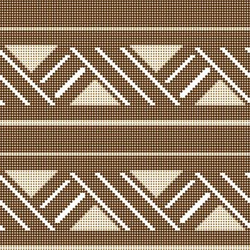 Halftone colorful seamless retro pattern aboriginal brown square geometry cro Stock Illustration