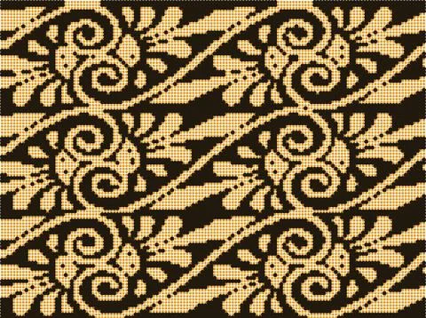 Halftone colorful seamless retro pattern aboriginal brown golden spiral cross Stock Illustration