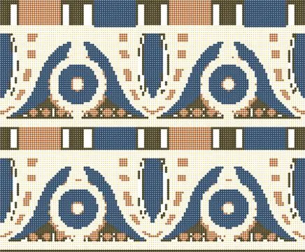 Halftone colorful seamless retro pattern aboriginal round flower curve square Illustrazione stock
