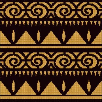 Halftone colorful seamless retro pattern aboriginal triangle sawtooth spiral  Stock Illustration