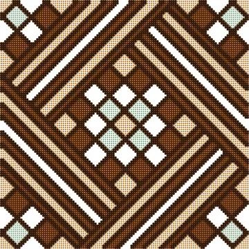 Halftone colorful seamless retro pattern brown square check geometry cross mo Stock Illustration