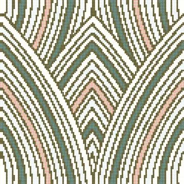Halftone colorful seamless retro pattern curve repeat line scale leaf Illustrazione stock