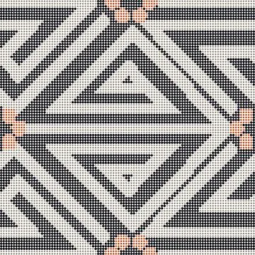 Halftone colorful seamless retro pattern geometry spiral triangle line round  Stock Illustration