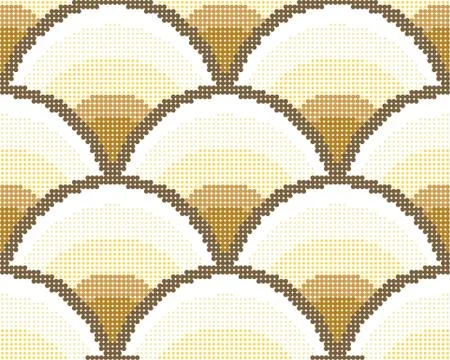 Halftone colorful seamless retro pattern oriental Chinese golden dragon scale Stock Illustration