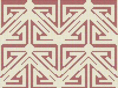 Halftone colorful seamless retro pattern oriental triangle geometry cross lin Stock Illustration