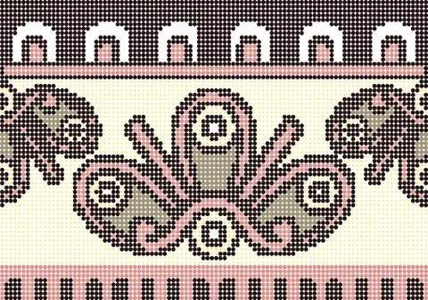 Halftone colorful seamless retro pattern primitive aboriginal round curve spi Stock Illustration