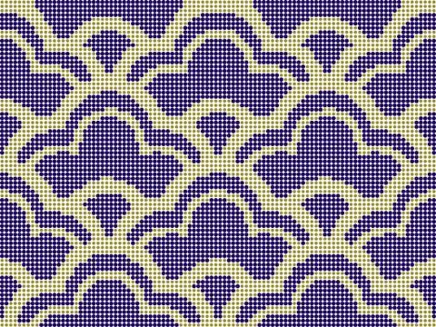 Halftone colorful seamless retro pattern oriental curve line scale Stock Illustration