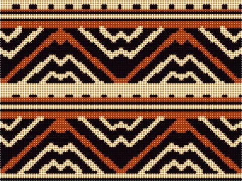 Halftone colorful seamless retro pattern primitive geometry triangle line Stock Illustration