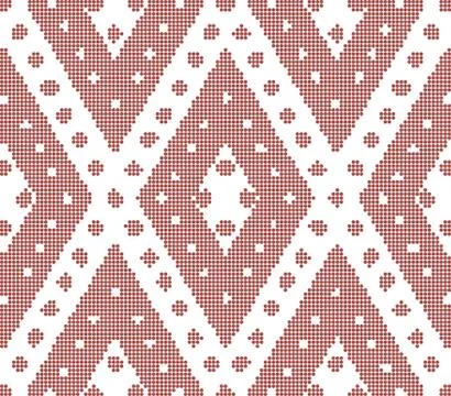 Halftone colorful seamless retro pattern red rhomb check geometry round dot l Stock Illustration