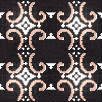 Halftone colorful seamless retro pattern round spiral curve cross dot line Stock Illustration