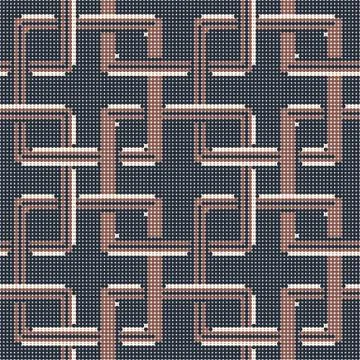 Halftone colorful seamless retro pattern square cross chain geometry Stock Illustration