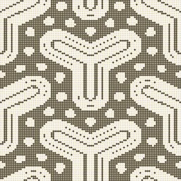 Halftone colorful seamless retro pattern triangle round dot cross line Stock Illustration