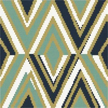 Halftone colorful seamless retro pattern triangle geometry golden line Stock Illustration