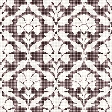 Halftone colorful seamless retro pattern elegant curve cross leaf flower Stock Illustration
