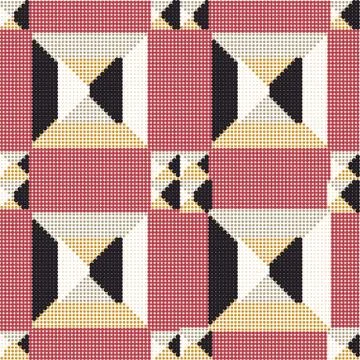 Halftone colorful seamless retro pattern geometry square check cross Illustrazione stock
