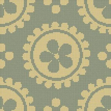 Halftone colorful seamless retro pattern vintage round flower Stock Illustration