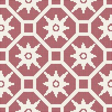 Halftone colorful seamless retro pattern vintage polygon square cross flower Stockillustratie