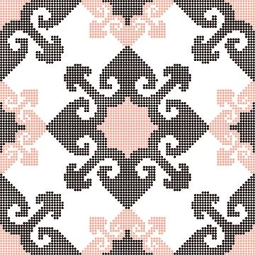 Halftone colorful seamless retro pattern arrow spiral geometry kaleidoscope Illustrazione stock