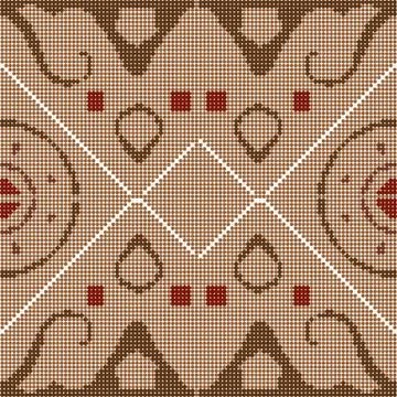 Halftone colorful seamless retro pattern aboriginal brown tone curve cross ch Illustrazione stock