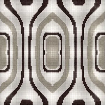 Halftone colorful seamless retro pattern aboriginal curve oval geometry Illustrazione stock
