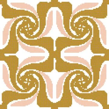 Halftone colorful seamless retro pattern gold pink spiral kaleidoscope vortex Stock Illustration