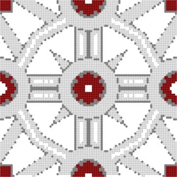 Halftone colorful seamless retro pattern light grey cross polygon geometry fl イラスト素材