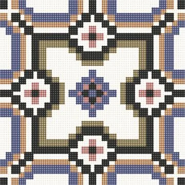 Halftone colorful seamless retro pattern mosaic square geometry cross Stock Illustration