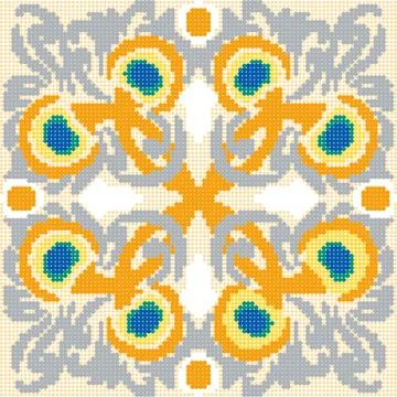 Halftone colorful seamless retro pattern peacock feather kaleidoscope 스톡 일러스트