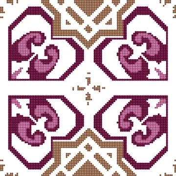 Halftone colorful seamless retro pattern purple geometry heart star 스톡 일러스트