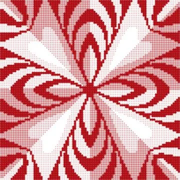 Halftone colorful seamless retro pattern red pink rhomb geometry cross kaleid Illustrazione stock
