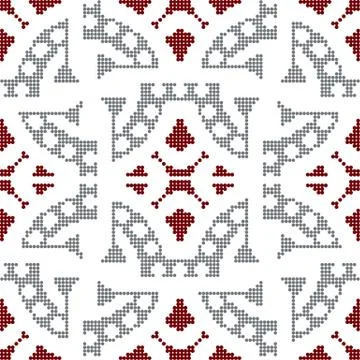 Halftone colorful seamless retro pattern round dot spiral kaleidoscope cross Stock Illustration