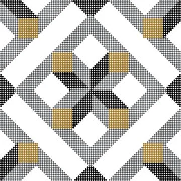 Halftone colorful seamless retro pattern square check cross geometry Illustrazione stock