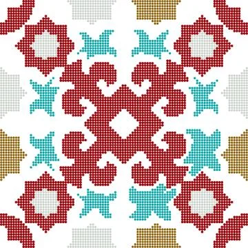 Halftone colorful seamless retro pattern star geometry kaleidoscope 스톡 일러스트