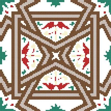 Halftone colorful seamless retro pattern garden vintage cross star bar geomet 스톡 일러스트