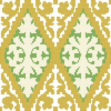 Halftone colorful seamless retro pattern vintage gold jagged shape curve cros イラスト素材