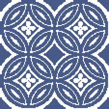 Halftone colorful seamless retro pattern round cross line flower Stock Illustration