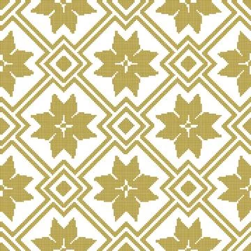 Halftone colorful seamless retro pattern golden square check cross geometry s Stock Illustration