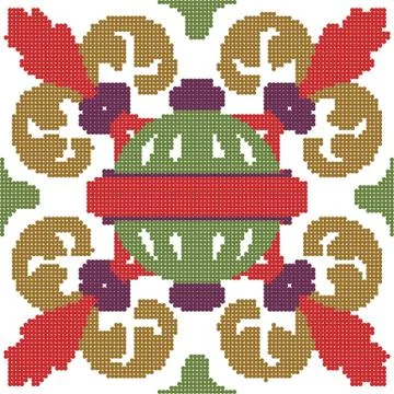 Halftone colorful seamless retro pattern red leaf spiral ball kaleidoscope 스톡 일러스트