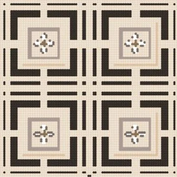 Halftone colorful seamless retro pattern vintage square cross frame flower Illustrazione stock