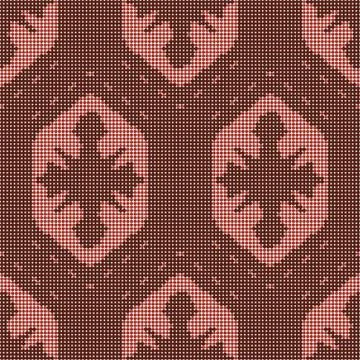 Halftone colorful seamless retro pattern oriental dark red polygon geometry c Illustrazione stock