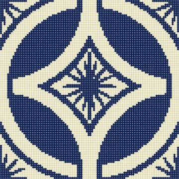 Halftone colorful seamless retro pattern round cross frame star point flower Stock Illustration
