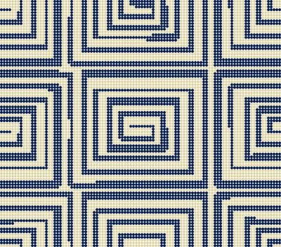 Halftone colorful seamless retro pattern spiral square vortex geometry cross  Stock Illustration