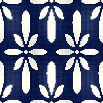 Halftone colorful seamless retro pattern blue Japanese flower chintz 스톡 일러스트