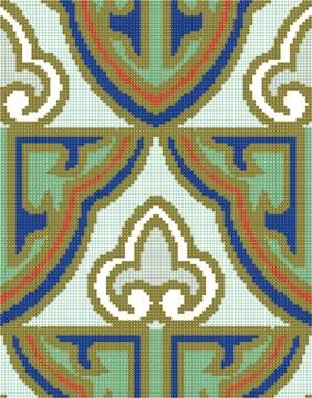 Halftone colorful seamless retro pattern oriental Chinese curve golden outlin Illustrazione stock