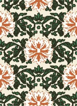 Halftone colorful seamless retro pattern botanic garden nature green leaf vin 스톡 일러스트