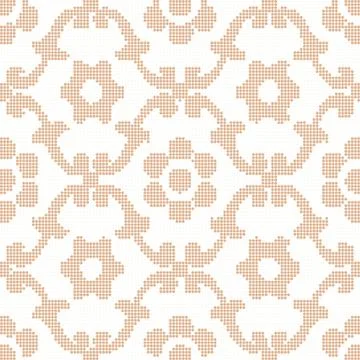 Halftone colorful seamless retro pattern vintage curve spiral round cross vin Stock Illustration