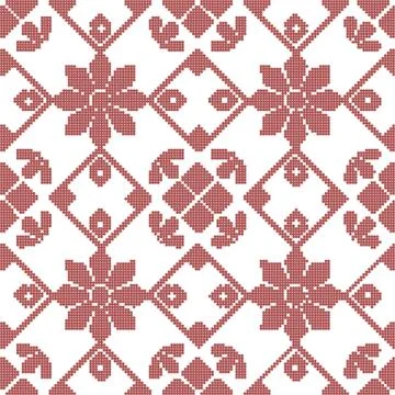 Halftone colorful seamless retro pattern cross square check star flower Illustrazione stock