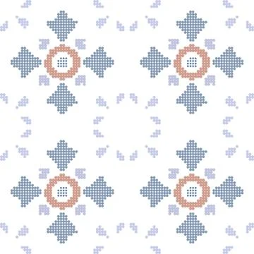 Halftone colorful seamless retro pattern light elegant flower Stock Illustration